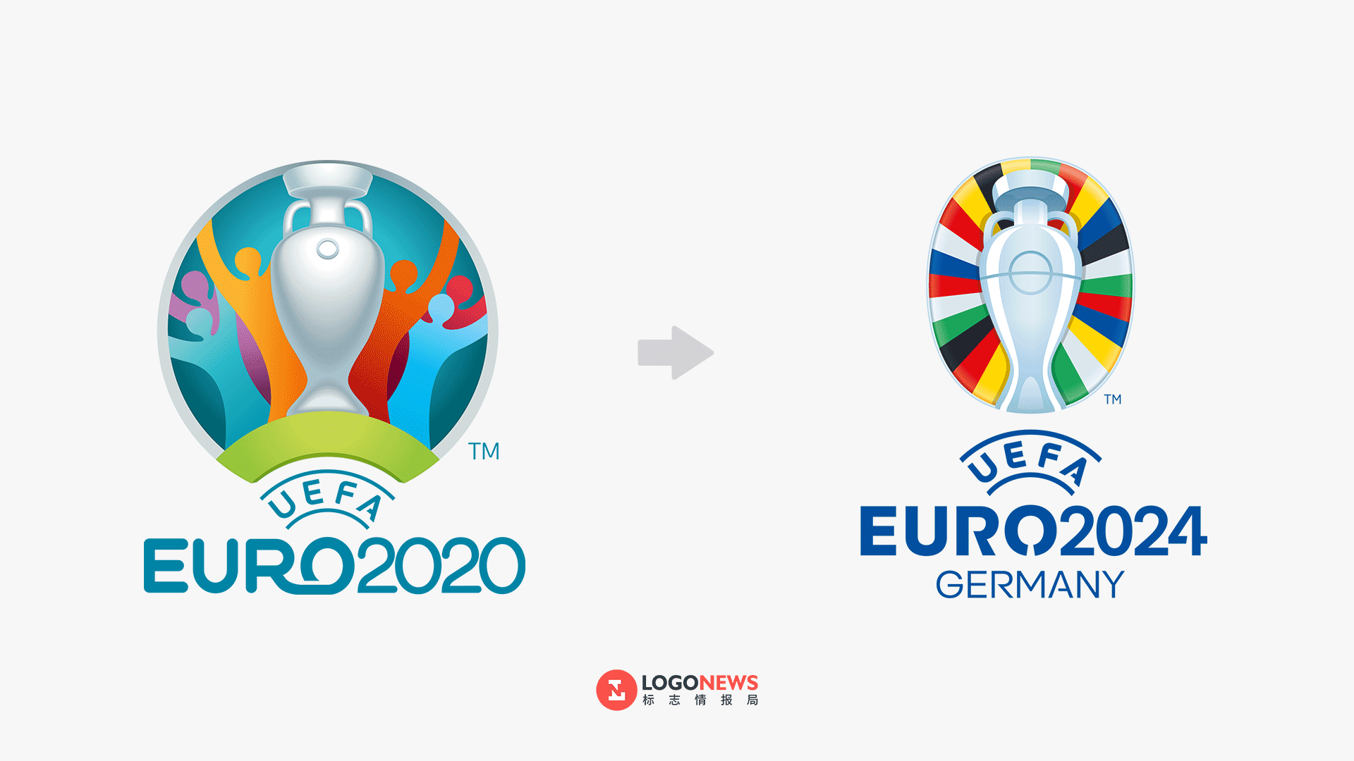 2024年德国欧洲杯LOGO发布，24条彩带代表24支球队！
