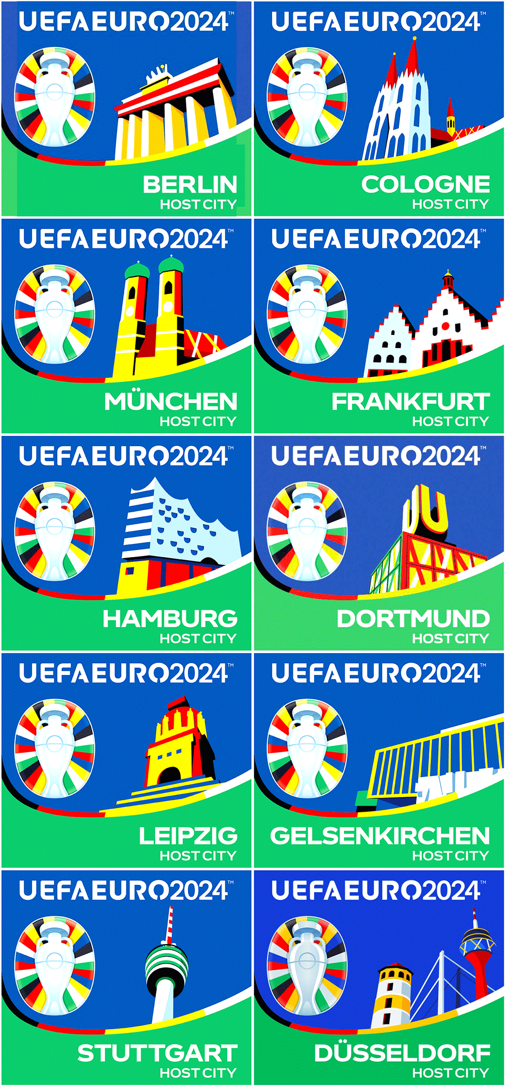 2024年德国欧洲杯LOGO发布，24条彩带代表24支球队！
